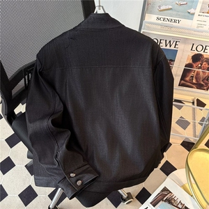 短款荆棘刺绣夹克休闲街头痞帅高级感机车棒球服外套男W6678-P78图片