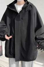JK101/P65春装新款现货防水冲锋衣外套男纯色潮宽松大码夹克男，男装夹克，电商基地A050