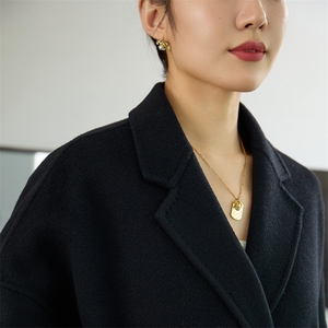 秋冬新款双面浴袍短款大衣女秋冬新款高端大气羊毛呢子外套图片