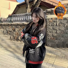 现货DJK180-批75秋冬新款美式重磅棒球服外套刺绣棉服，男装棉衣，星座603-2