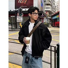 飞行员bomber春季薄款美式短款廓形显肩宽防风夹克男，男装夹克，四季星座505