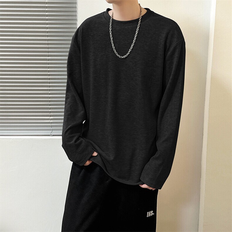春秋现货新款长袖T恤打底衫男宽松休闲圆领上衣A351-AT250802-P45,男装T恤,电商A351