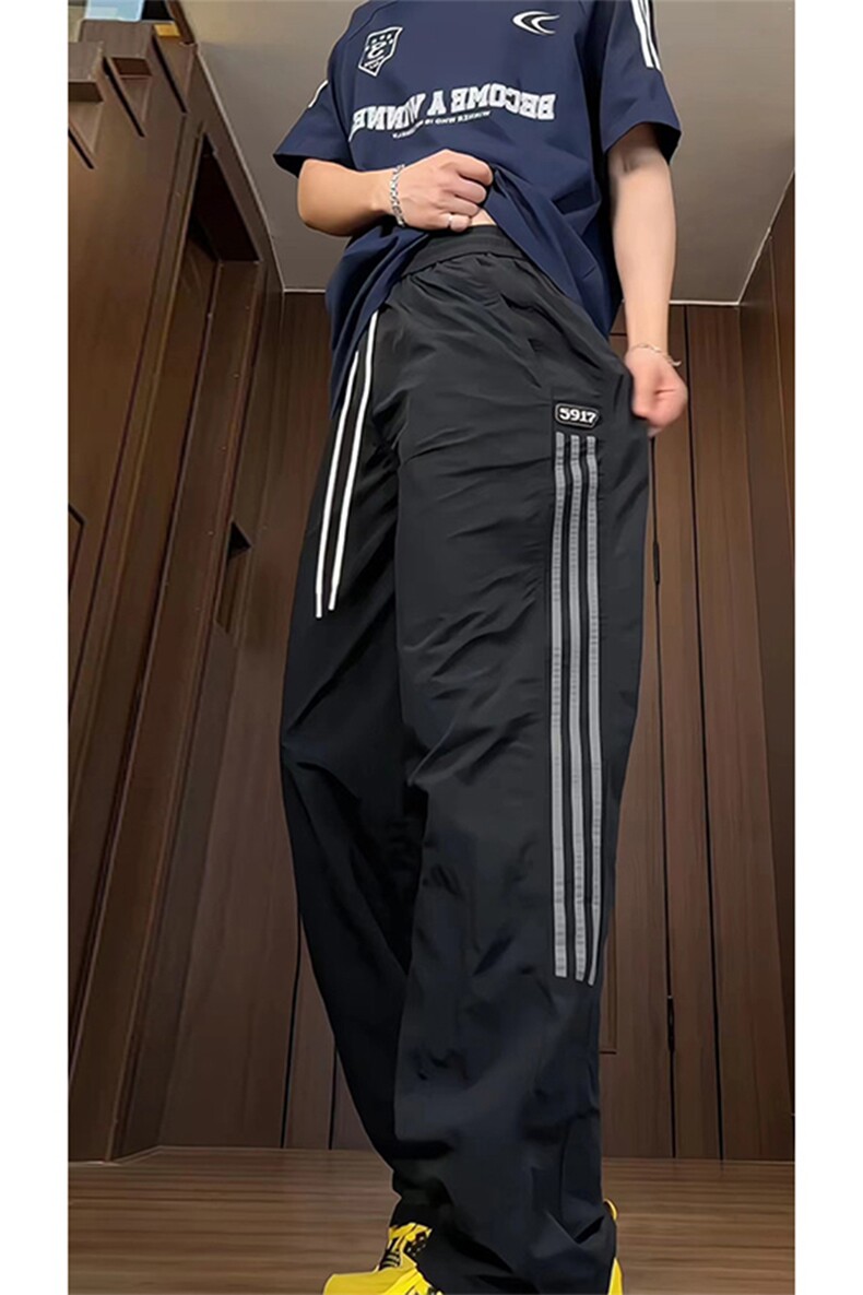 大量现货宽松显瘦小众设计感侧边条纹速干裤男女款DY5032-P55,男装休闲裤,电商A178