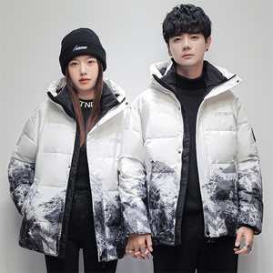 现货 外贸侧飞图立领光板团体服班服宽松韩版情侣学生外套羽绒服图片