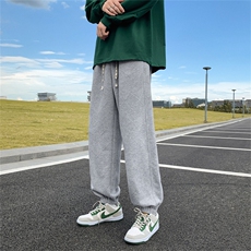 K6095/P45秋装新款拉链开叉韩版潮流休闲裤男宽松大码束脚裤子，男装休闲裤，电商A141