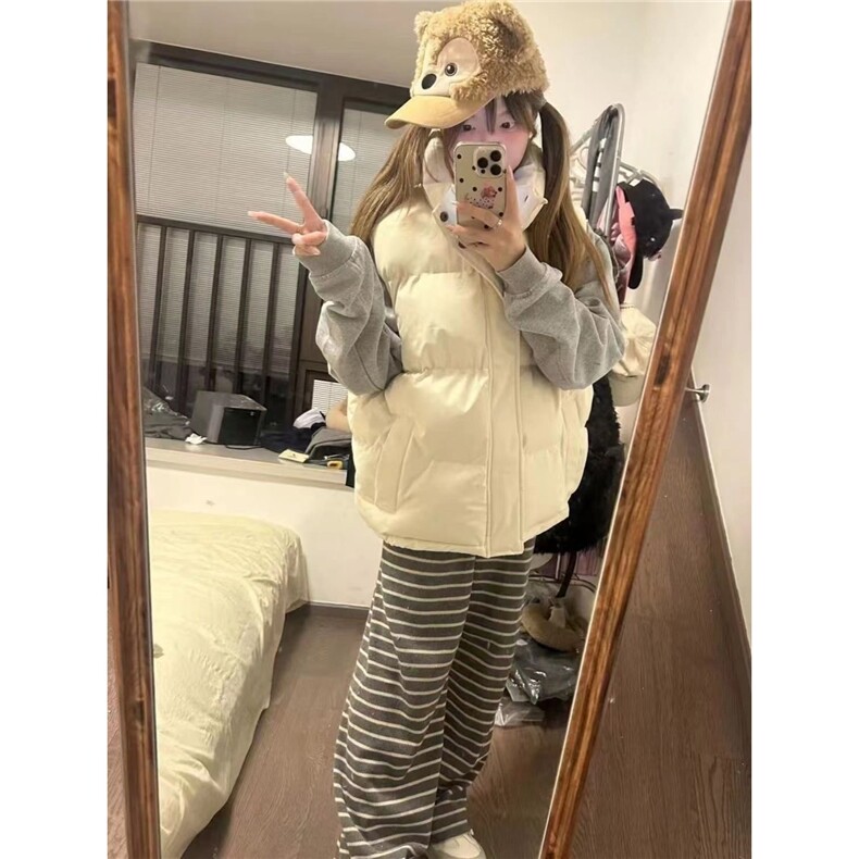 美式冬季棉马甲男女加厚保暖棉服外套复古韩版潮宽松情侣棉袄外套,男装棉衣,星座506A