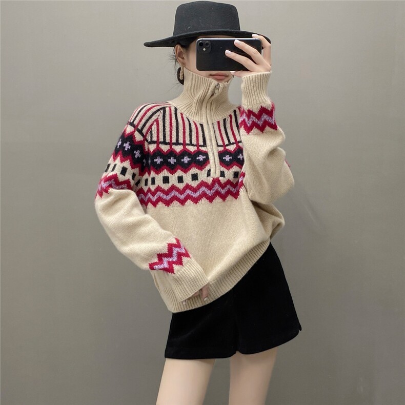 2025年秋季新款百搭5针4股花纱圆领套衫，女装针织衫/毛衣，国旺羊绒