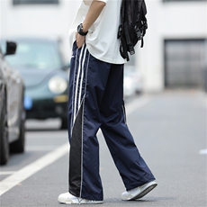 美式休闲裤男女夏季薄款直筒宽松运动裤垂感阔腿长裤子K0821-P40，男装休闲裤，星座308B-2