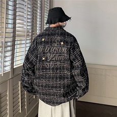 港风长袖夹克男大码M-5XL中性风情侣潮大皂风夹克男CCS8019P45，男装夹克，星座227-7