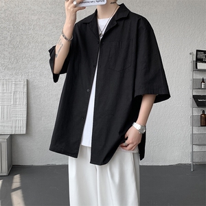 8XL-M亚麻短袖衬衫男夏薄款宽松休闲百搭大码半袖衬衣DC28002P50图片
