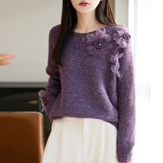 2025年秋季时尚百搭通勤简约休闲套头针织衫，女装针织衫/毛衣，唐诺