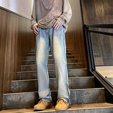 秋季新款设计感拉链水洗牛仔裤美式vibe高街休闲裤男K7475-P39，男装牛仔裤，星座512-3