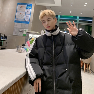特P95控158168三条杠棉服冬外套情侣格子棉衣立领面包服MY243图片
