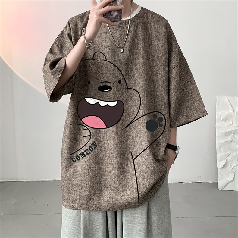 风复古亚麻短袖男棉麻t恤男半袖 ZT71131-P35图片