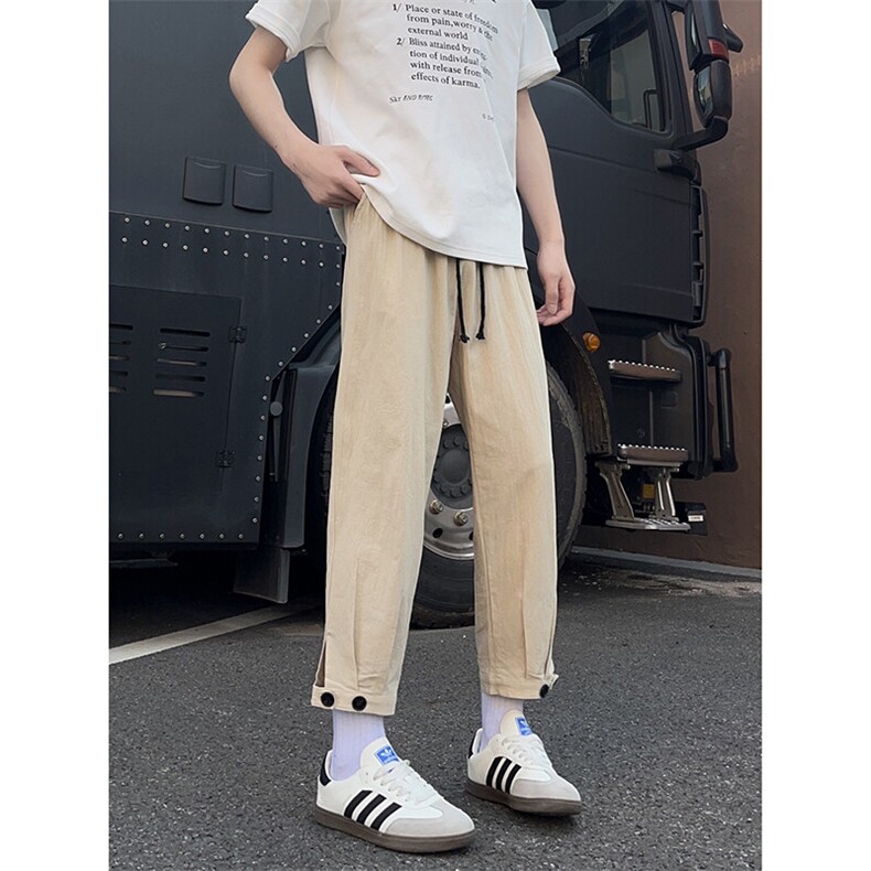 2025夏季新品七分休闲萝卜裤潮流脚口扣袢K383-P30,男装休闲裤,电商A178