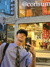 CS22-P45夏季新款简约学院风短袖衬衫潮流宽松休闲百搭衬衣，男装T恤，电商B327