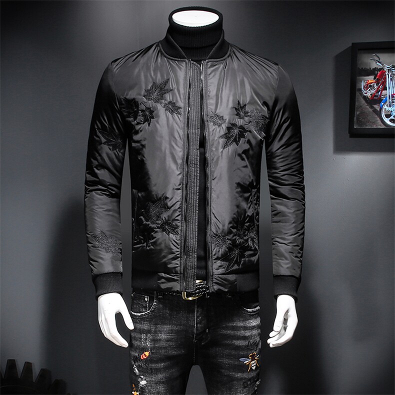 7133冬季新款加厚蚕丝棉服刺绣休闲保暖棉衣，男装棉衣，钱塘2010-1