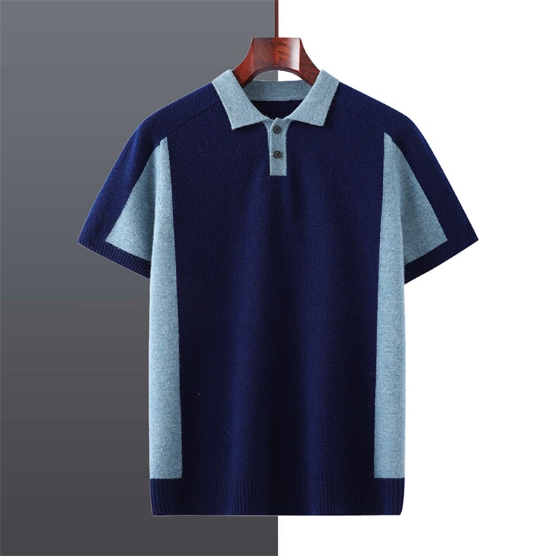 2025年夏季时尚都市常规款短袖显瘦POLO领短袖，男装T恤，牧绒家园