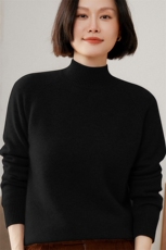 加厚半高领女2024秋冬装新款针织衫35%羊绒衫，女装羊绒衫，绒又羊绒