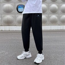 2024秋装纯色男士卫裤休闲裤百搭情侣九分裤长裤潮A158-K01-P45图片
