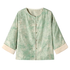 女士七分袖外套2025年夏季薄款时尚宽松减龄休闲高级感新中式上衣，女装短外套，新依时派