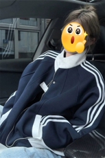 网图400g高克重潮流三条杠卫衣外套男W5089特P49W5089J加绒特P55，女装短外套，电商A001