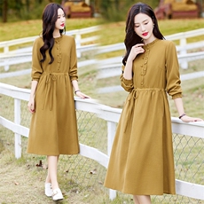 连衣裙优雅显瘦长袖A字裙气质淑女风2026年春季，女装连衣裙，倪叶myz