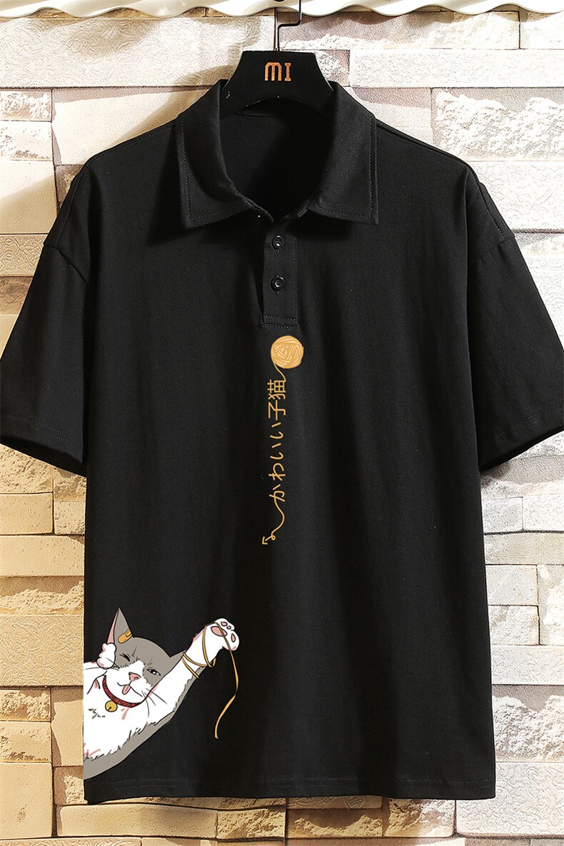PL29013-P35翻领短袖polo衫男大码宽松半袖t恤男砖墙挂拍,男装Polo衫,电商A040A