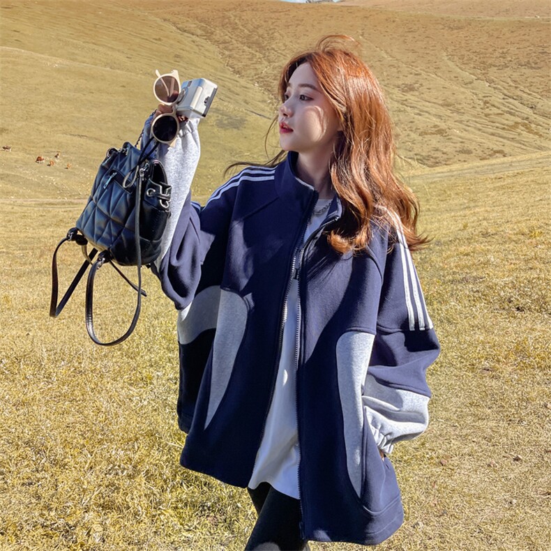 高级感棒球服女春秋2025新款chic慵懒风韩系学生休闲运动卫衣外套，女装短外套，帛香坊