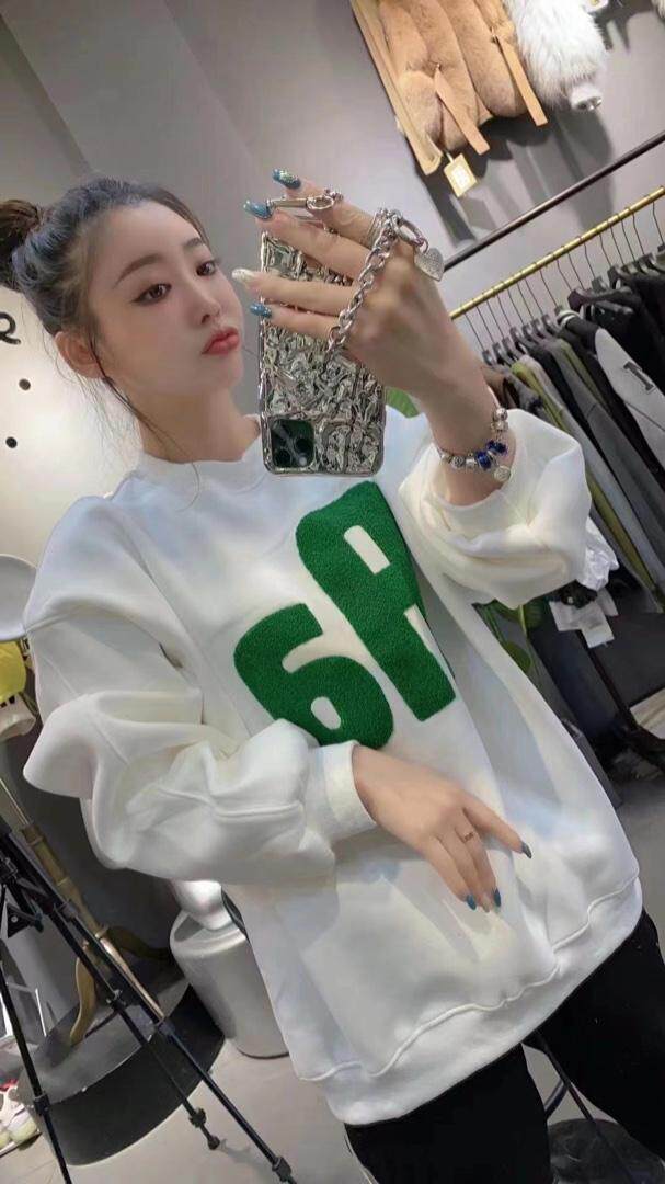 加绒加厚毛巾绣卫衣，女装卫衣/绒衫，DD+(4F)