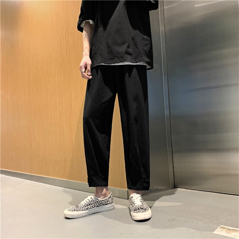 冰丝阔腿宽松直筒裤百搭运动休闲裤男夏季薄款韩版潮流K1040-P28,男装休闲裤,星座512-2