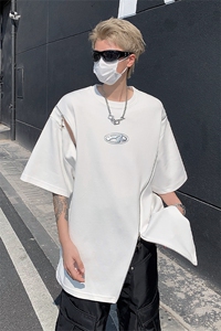 男装不规则解构拉链短袖T恤24夏季新款圆领上衣XZ514-2-20248-P58图片