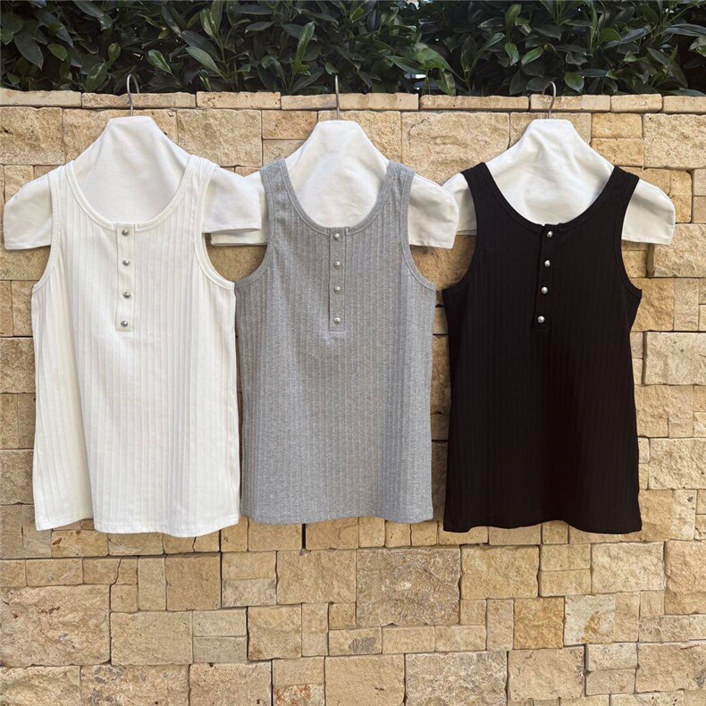 潮肌理感亨利领无袖背心男女高级感小众弹力彭帅T恤XZ201-2T3630，男装背心/马甲，星座201-2