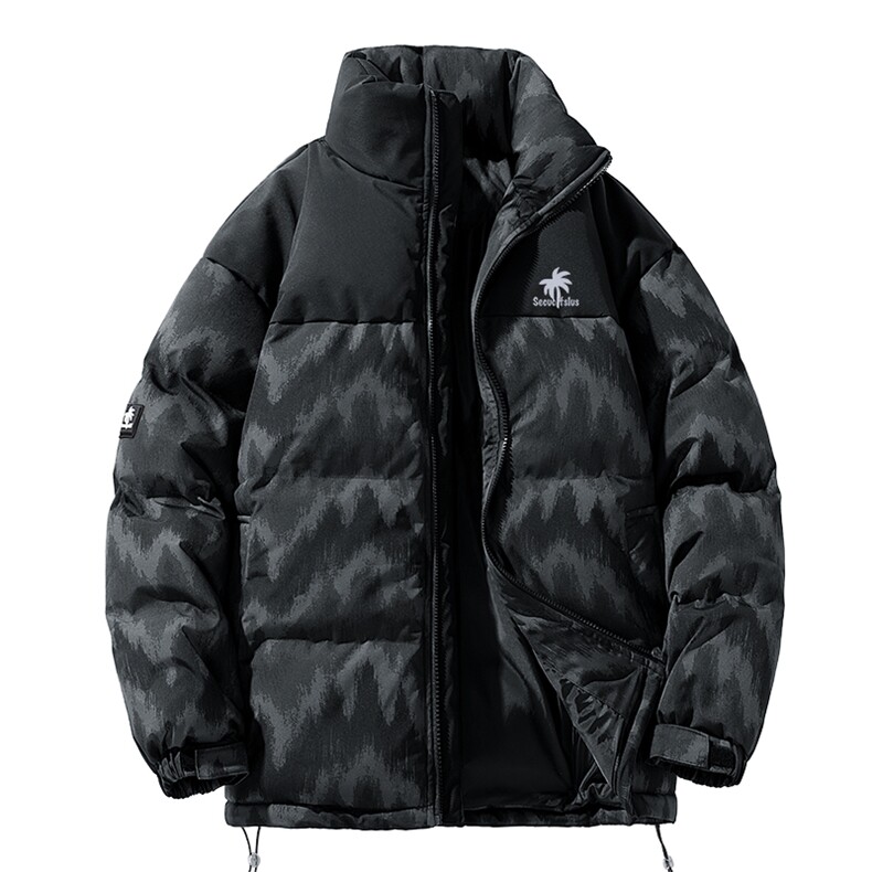 秋冬2024新款立领加厚拼接印花棉衣外套A436-5902-P98控价138,男装棉衣,电商A436