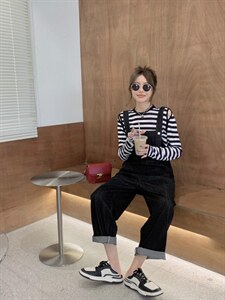 牛仔背带裤图片
