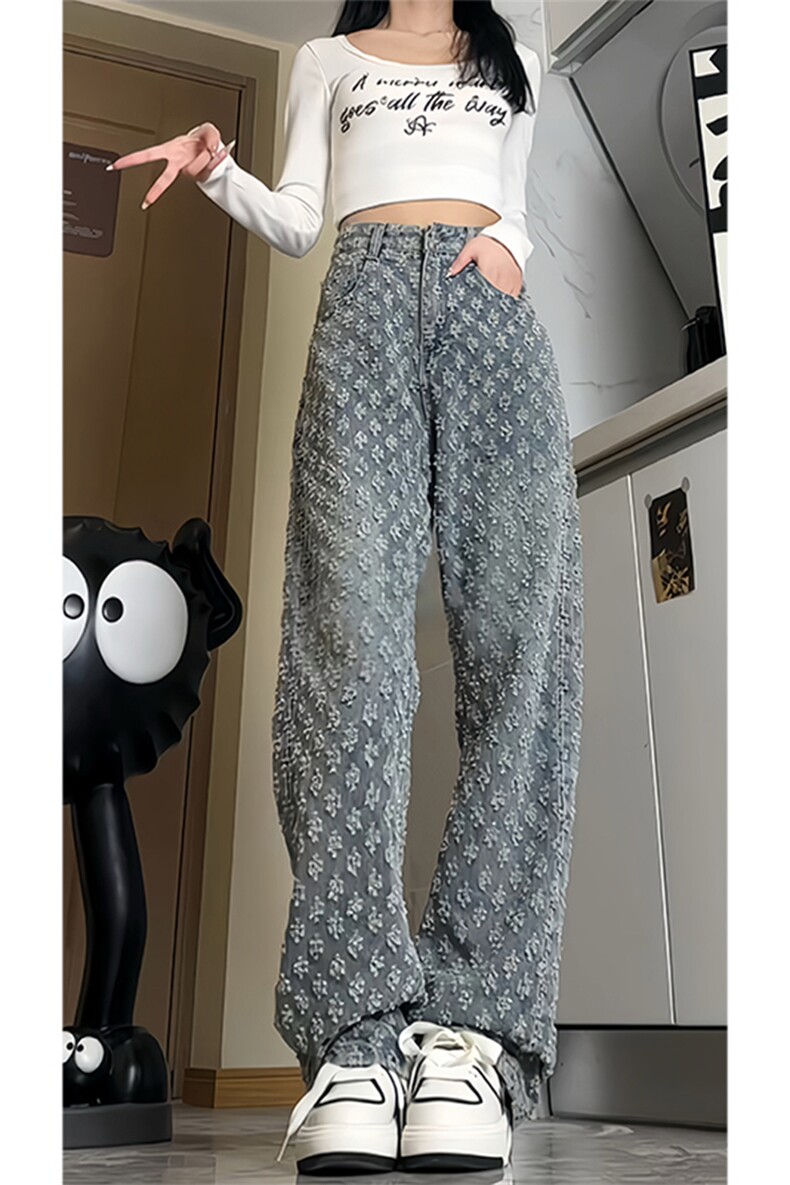 【自拍图·拿图不拿货】提花满印牛仔裤子男女KZT63CC-特P45,男装牛仔裤,星座1007（原301D）