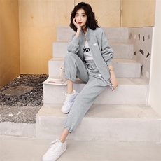 2022年春装新款克莱因蓝休闲运动服卫衣套装女网红两件套，女装套装/套裙，瑶迪依秀