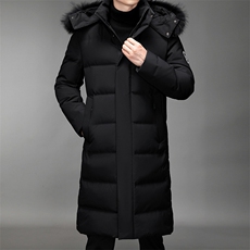 现货新款男士羽绒服青年韩版时尚潮过膝长款保暖外套男YR377-P160，男装羽绒服，星座1210A