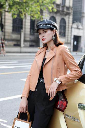 秋装新款皮衣，女装皮衣，哈咔