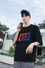 夏季新款休闲时尚韩版潮流宽松圆领印花短袖T恤，男装T恤，电商A409-1