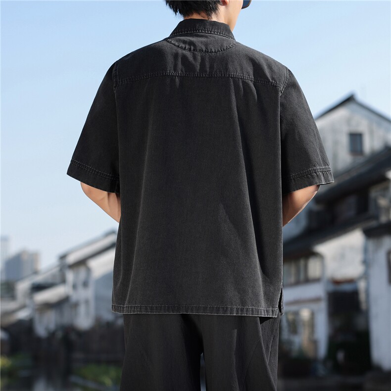 2026夏季新款风休闲宽松大码牛仔T恤CS2604,男装T恤,电商A008