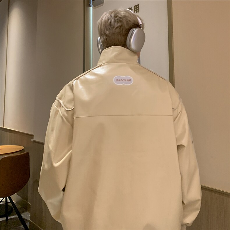 秋季新款机车皮衣外套男ins潮oversize炸街宽松pu皮夹克D314,男装夹克,电商A335-1（原A458）