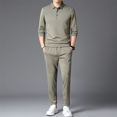 运动服套装男士春秋季新款潮牌宽松休闲圆领卫衣长裤子两件套，男装休闲套装，电商B212（原钱塘6029）