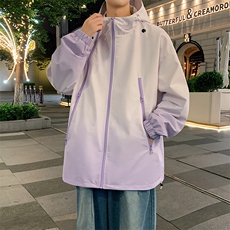 港风上衣渐变多拉链夹克宽松落肩拼色棒球服外套JK830P75，男装夹克，星座1204-3