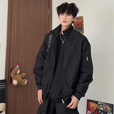 JK5018/P65春装新款纯色个性短款设计立领飞行员夹克男潮流外套，男装夹克，电商A141