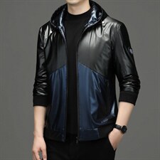 男装商务秋季新款皮衣男士中年潮流休闲宽松版男爸爸装纯色外套，男装皮衣，电商B212（原钱塘6029）