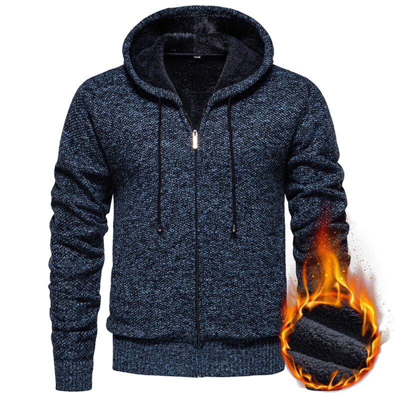 秋冬新款毛衣男士外套韩版潮流休闲针织开衫男连帽毛线衫图片