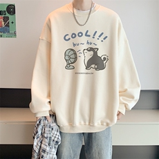 已注册400高克重华棉卫衣男秋宽松圆领大码打底WY9095/P35加绒P45，男装T恤，电商B316