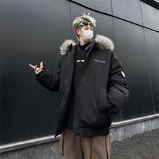 美式毛领派克服男冬季宽松保暖棉衣加厚休闲棉服外套，男装棉衣，星座716-4