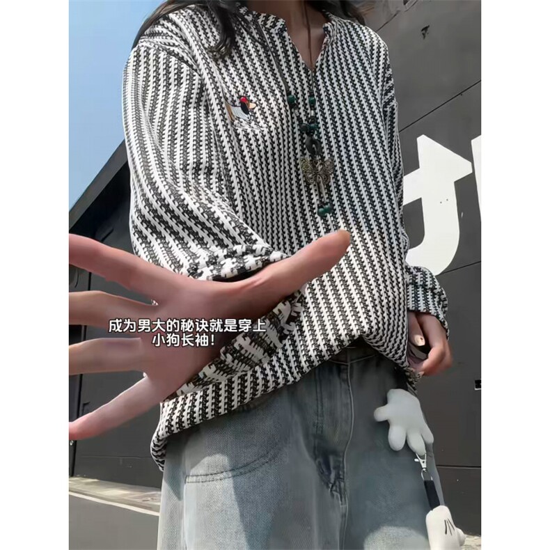 XZ809A/SYR36/P35/控58 雪尼尔小香风绣花腊肠狗V领长袖卫衣图片
